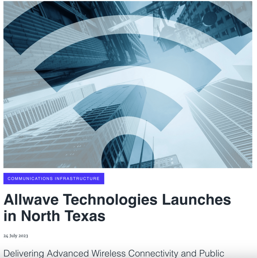 press release: Allwave Technologies Launches in North Texas